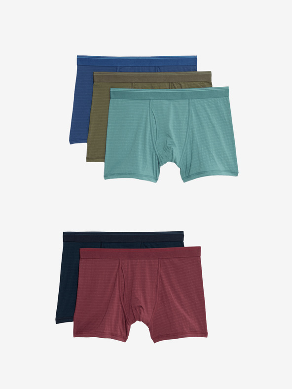 Marks & Spencer Cool & Fresh™ Visoke pamučne prugaste gaćice 5 pakiranja Marks & Spencer u više boja