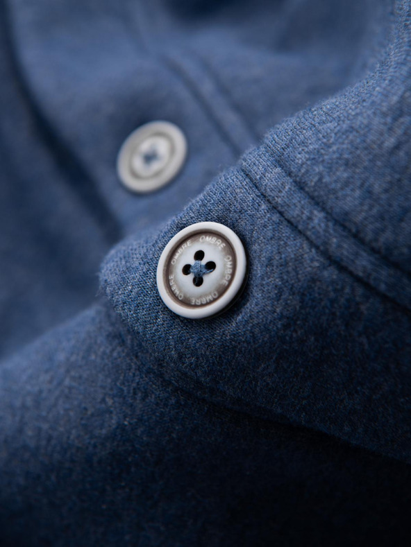 Ombre Clothing Muška majica s kapuljačom i gumbima plava Ombre odjeća