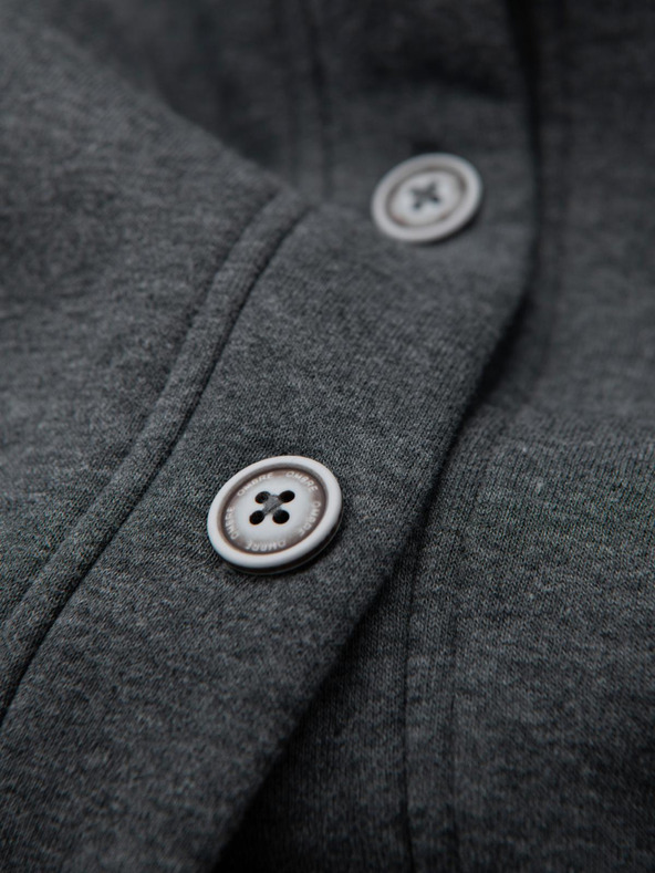 Ombre Clothing Muška majica s kapuljačom na kopčanje - Graphite Melange V4 OM-SSZP-0186 Ombre odjeća