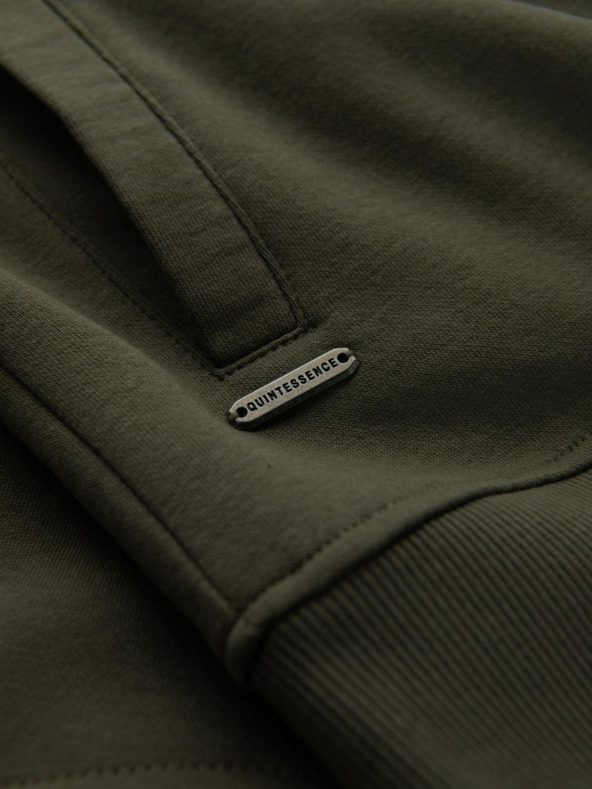 Ombre Clothing Muška kaki pamučna bombaška majica s patentnim zatvaračem Ombre odjeća