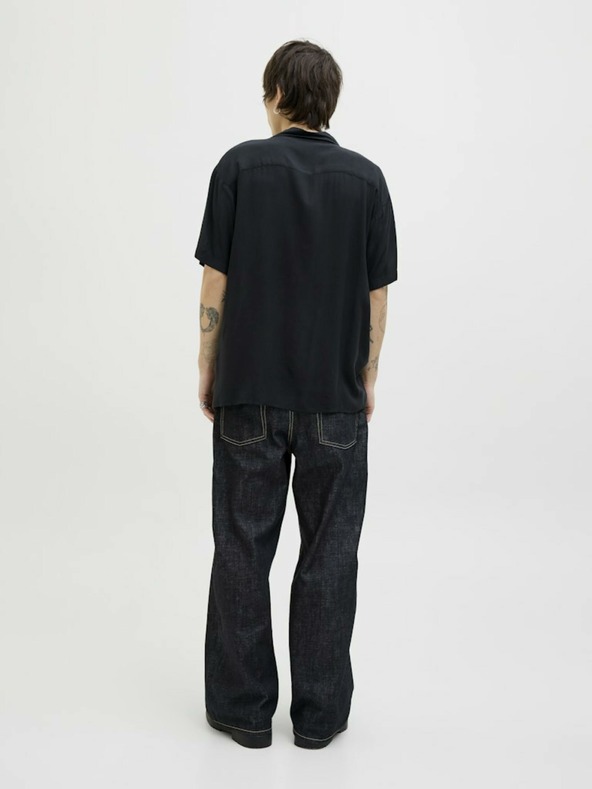 Jack & Jones Jack & Jones Crna muška košulja kratkih rukava