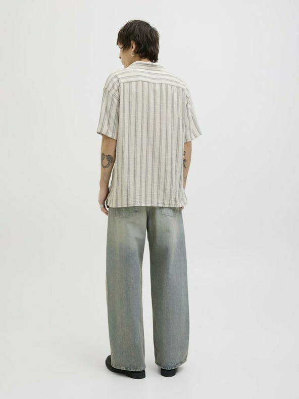 Jack & Jones Jack & Jones bež muška prugasta košulja kratkih rukava