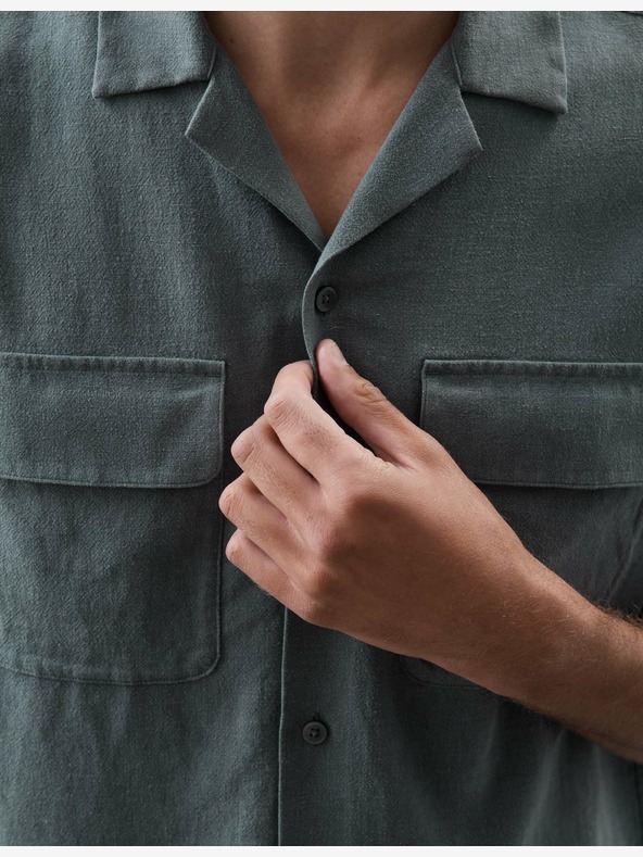 Marks & Spencer Marks & Spencer siva košulja od mješavine lana s kubanskim ovratnikom