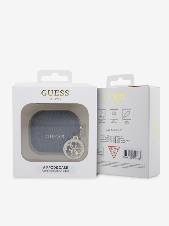 Guess Guess 4G Script PC/PU Charm Case za AirPods 3 crna