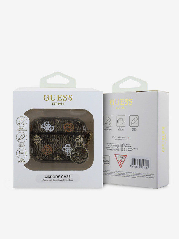 Guess Guess PU 4G Peony Charm Case za AirPods Pro smeđa
