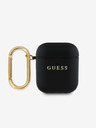 Guess Guess PU zrnata klasična maska ​​s logotipom za AirPods 1/2 crna