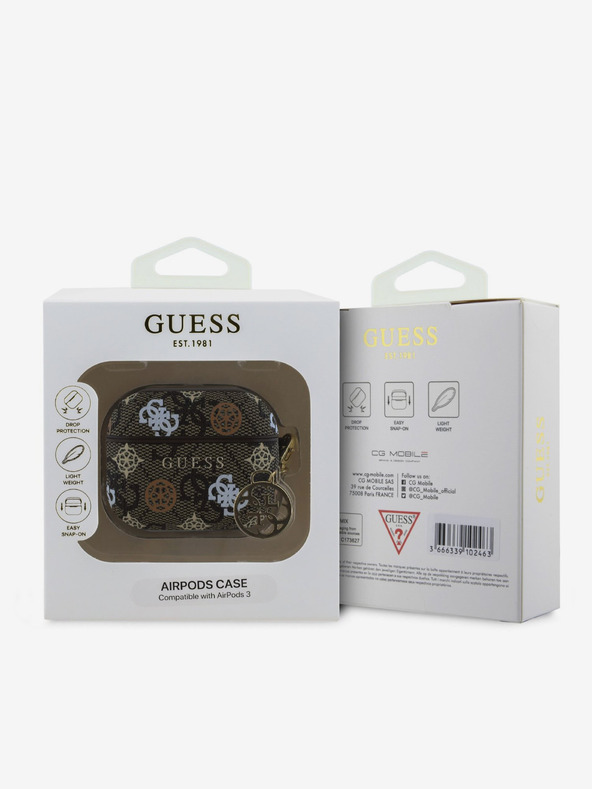 Guess Guess PU 4G Peony Charm Case za AirPods 3 smeđa