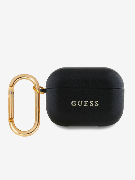 Guess Guess PU zrnata klasična maska ​​s logotipom za AirPods Pro 2 crna