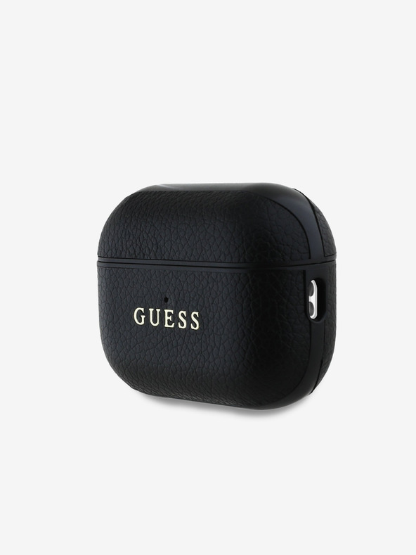 Guess Guess PU zrnata klasična maska ​​s logotipom za AirPods Pro 2 crna