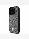 DKNY DKNY PU kožni Crosswalk Pattern Magsafe stražnja maska ​​za iPhone 16 Pro Ivory