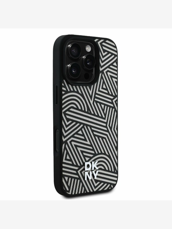 DKNY DKNY PU kožni Crosswalk Pattern Magsafe stražnja maska ​​za iPhone 16 Pro Ivory