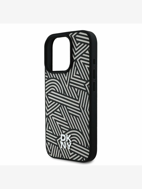 DKNY DKNY PU kožni Crosswalk Pattern Magsafe stražnja maska ​​za iPhone 16 Pro Ivory
