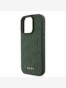 DKNY DKNY PU kožna rešetkasta stražnja maska ​​Magsafe za iPhone 16 Pro Max zelena