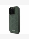 DKNY DKNY PU kožna rešetkasta stražnja maska ​​Magsafe za iPhone 16 Pro zelena