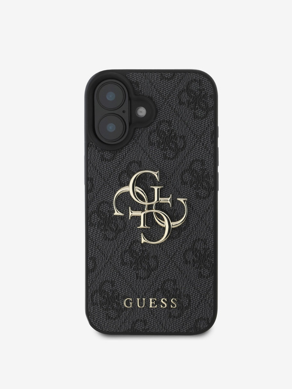 Guess Stražnja maska ​​Guess PU 4G s metalnim logotipom za iPhone 16 siva