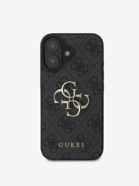 Guess Stražnja maska ​​Guess PU 4G s metalnim logotipom za iPhone 16 siva