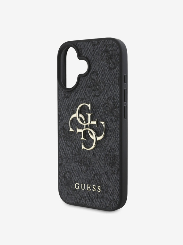 Guess Stražnja maska ​​Guess PU 4G s metalnim logotipom za iPhone 16 siva