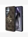 Guess PU 4G Metal Logo Zadní Kryt pro Samsung Galaxy S25 Ultra Brown Etui za telefon