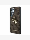 Guess PU 4G Metal Logo Zadní Kryt pro Samsung Galaxy S25 Ultra Brown Etui za telefon