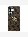 Guess PU 4G Metal Logo Zadní Kryt pro Samsung Galaxy S25 Ultra Brown Etui za telefon