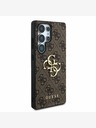 Guess PU 4G Metal Logo Zadní Kryt pro Samsung Galaxy S25 Ultra Brown Etui za telefon