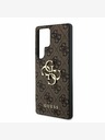 Guess PU 4G Metal Logo Zadní Kryt pro Samsung Galaxy S25 Ultra Brown Etui za telefon