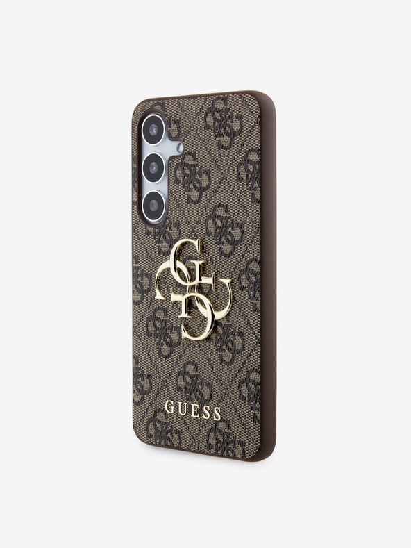 Guess Stražnja maska ​​Guess PU 4G s metalnim logotipom za Samsung Galaxy S24 smeđa