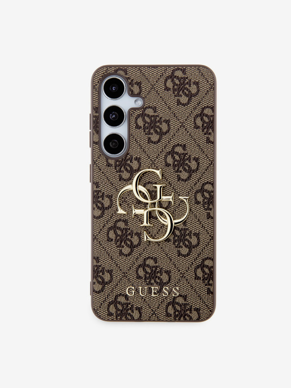Guess Stražnja maska ​​Guess PU 4G s metalnim logotipom za Samsung Galaxy S24 smeđa