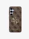 Guess Stražnja maska ​​Guess PU 4G s metalnim logotipom za Samsung Galaxy S24 smeđa