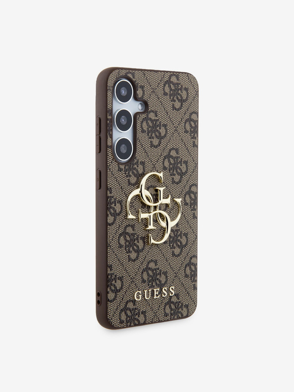 Guess Stražnja maska ​​Guess PU 4G s metalnim logotipom za Samsung Galaxy S24 smeđa