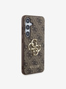 Guess Stražnja maska ​​Guess PU 4G s metalnim logotipom za Samsung Galaxy S24 smeđa