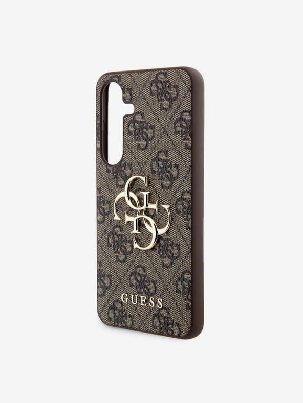 Guess Stražnja maska ​​Guess PU 4G s metalnim logotipom za Samsung Galaxy S24 smeđa