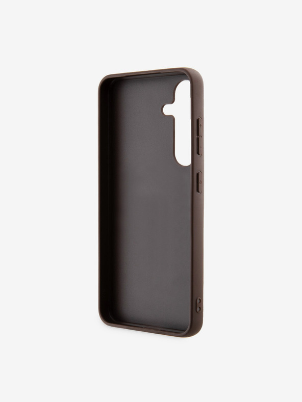 Guess Stražnja maska ​​Guess PU 4G s metalnim logotipom za Samsung Galaxy S24 smeđa