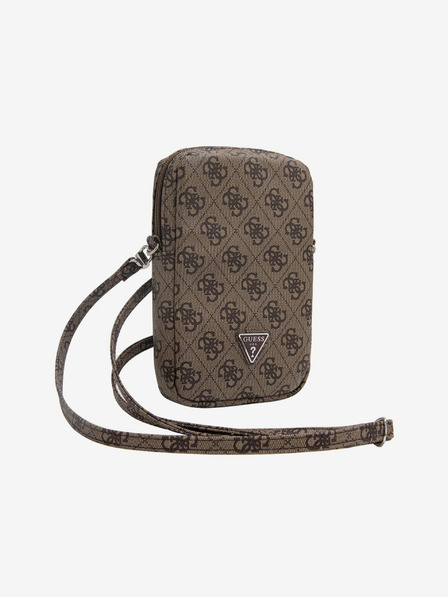 Guess Guess PU 4G telefonska torba s trokutastim logotipom i patentnim zatvaračem smeđa