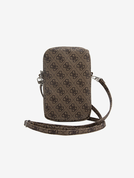 Guess Guess PU 4G telefonska torba s trokutastim logotipom i patentnim zatvaračem smeđa