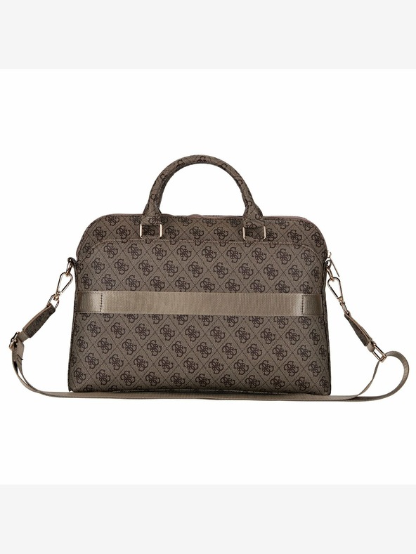 Guess Guess PU 4G trokutasta torba za prijenosno računalo s logotipom 15/16" smeđa