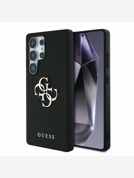 Guess Stražnja maska ​​Guess PU Grained 4G Metal Logo za Samsung Galaxy S25 Ultra Black