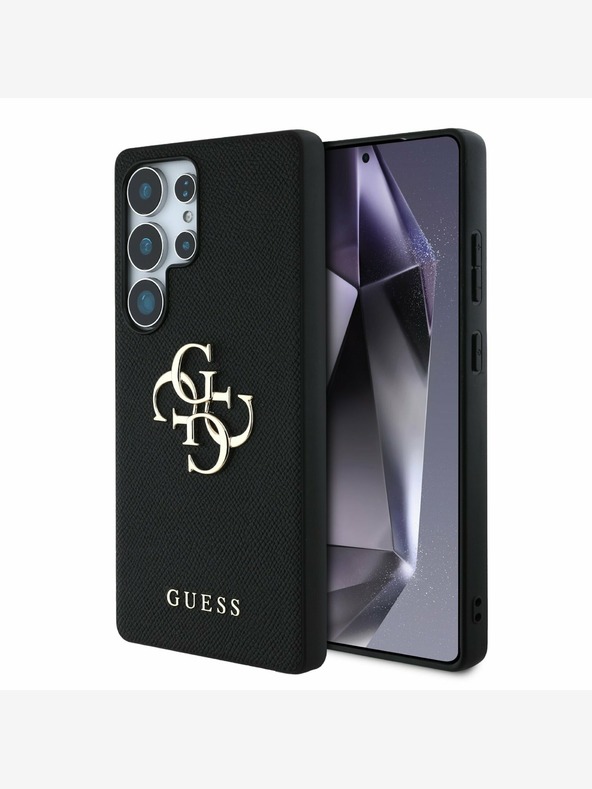 Guess Stražnja maska ​​Guess PU Grained 4G Metal Logo za Samsung Galaxy S25 Ultra Black