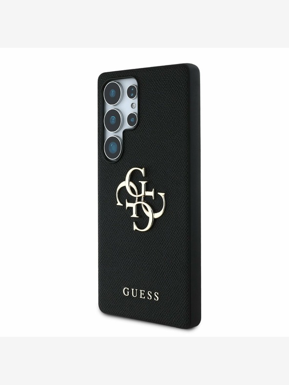 Guess Stražnja maska ​​Guess PU Grained 4G Metal Logo za Samsung Galaxy S25 Ultra Black