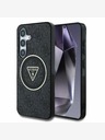 Guess Guess IML 4G svjetlucavi i trokutasti logotip MagSafe stražnja maska ​​za Samsung Galaxy S25+ crna