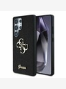 Guess Stražnja maska ​​Guess PU s fiksnim svjetlucavim 4G metalnim logotipom za Samsung Galaxy S25 Ultra Black