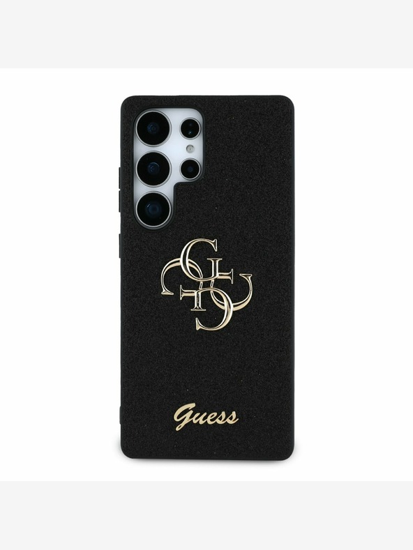 Guess Stražnja maska ​​Guess PU s fiksnim svjetlucavim 4G metalnim logotipom za Samsung Galaxy S25 Ultra Black