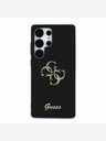 Guess Stražnja maska ​​Guess PU s fiksnim svjetlucavim 4G metalnim logotipom za Samsung Galaxy S25 Ultra Black