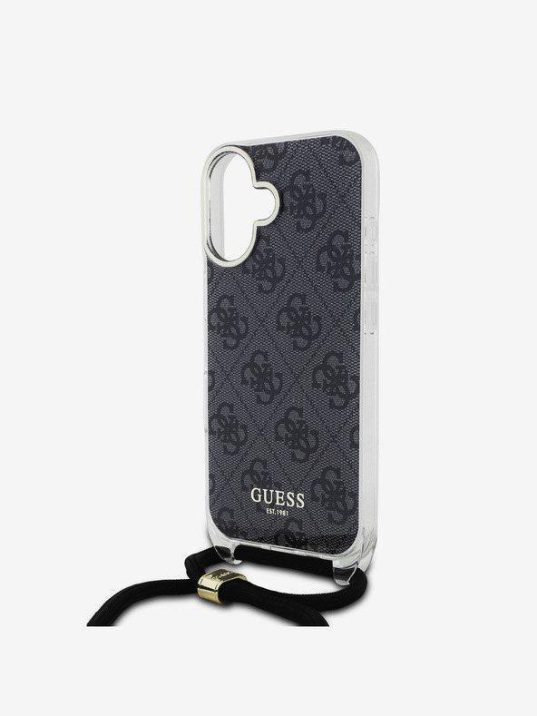 Guess Guess IML 4G stražnja maska ​​s remenom preko ramena za iPhone 16 crna