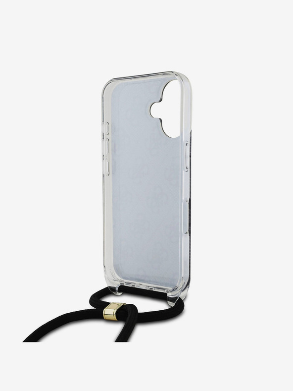 Guess Guess IML 4G stražnja maska ​​s remenom preko ramena za iPhone 16 crna