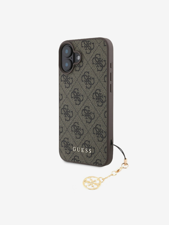 Guess Stražnja maska ​​Guess 4G Charm za iPhone 16 Tone on Tone Brown