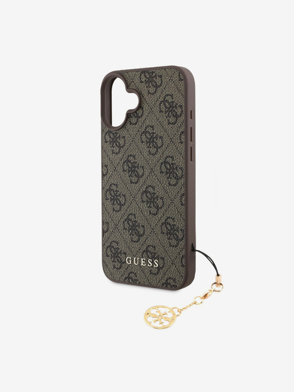 Guess Stražnja maska ​​Guess 4G Charm za iPhone 16 Tone on Tone Brown
