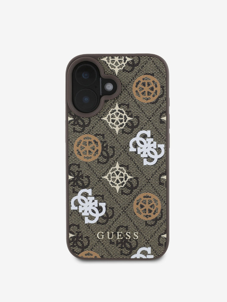 Guess Guess PU 4G Peony MagSafe stražnja maska ​​za iPhone 16 smeđa