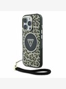Guess Guess IML Leopard Trokut Logo Strap MagSafe stražnja maska ​​za iPhone 16 Pro Max smeđa