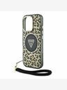 Guess Guess IML Leopard Trokut Logo Strap MagSafe stražnja maska ​​za iPhone 16 Pro Max smeđa